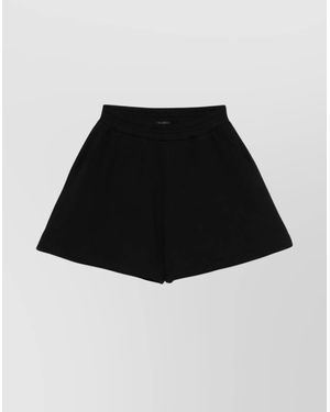 Emporio Armani Cotton Shorts With Elasticated Drawstring Waistband - Black