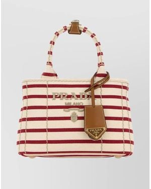 Prada Mini Handbag With Striped Design And Handle - Multicolor