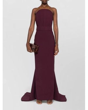 Solace London Citra Strapless Belted Floor Length Dress - Red