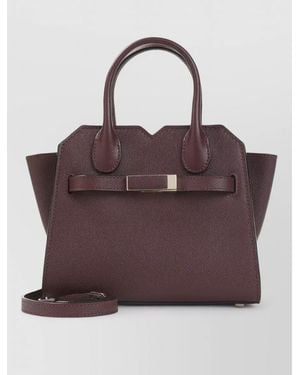 Valextra Milano Micro Leather Bag Shoulder Strap - Purple