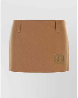 Miu Miu Skirt Short Belt Loops - Natural