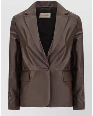 Antonelli Lamb Leather Blazer - Brown