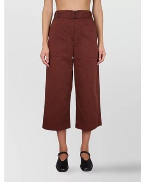 Lemaire Pants Cropped Wide Leg - Red