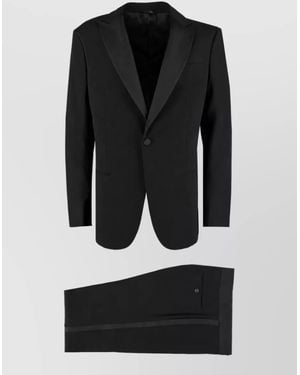 Giorgio Armani Virgin Wool Single Breasted Coat - Black