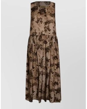 Uma Wang Ardal Midi Dress Graphic Dot Print - Natural
