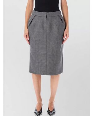 Magda Butrym High Waist Tailored Skirt Knee Length - Grey