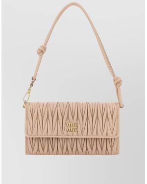 Miu Miu Leather Wallet - Natural