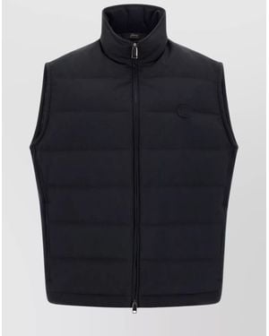 Brioni 'Golf Capsule' Sleeveless Padded High Collar Vest - Blue