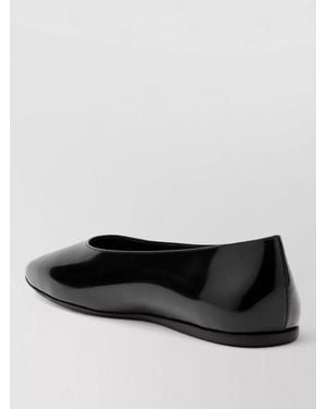 Prada Glossy Finish Ballerina Shoes New Design - Black