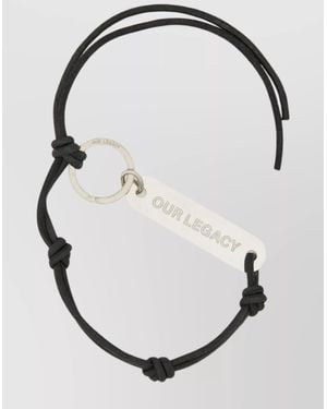 Our Legacy Leather Keychain Knot Detailing - White