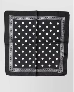Dolce & Gabbana Silk Polka Dot Square Scarf - Black
