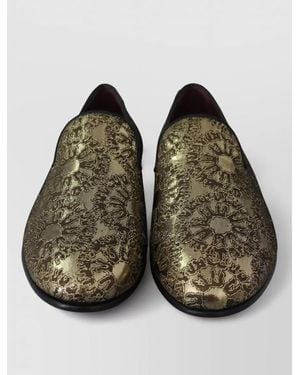 Dolce & Gabbana Jacquard Brocade Floral Loafers Flats - Green