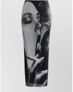 Jean Paul Gaultier Midi Fitted Skirt - Gray