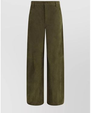 Marni Wide Leg Suede Pants - Green