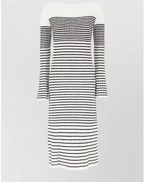 Proenza Schouler Embroidered Silk Knee-Length Dress - White