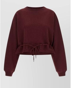 Dries Van Noten Haserfiela Cropped Sweatshirt Drawstring Waist - Red