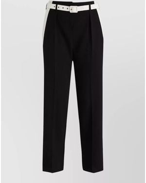 SIMONA CORSELLINI Tailored Stretch Trousers Belt And Pockets - Black