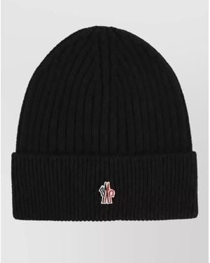 Moncler Ribbed Wool Beanie - Black
