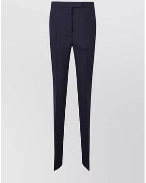 Ferragamo Wool Straight-Leg Trousers - Blue