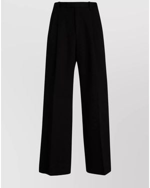 Lanvin Wool Wide-Leg Trousers - Black