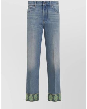 Valentino Denim Straight-Leg Trousers - Blue