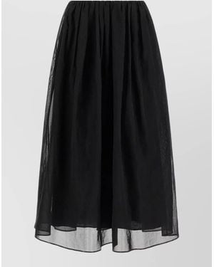 Brunello Cucinelli Cotton Organza Maxi Skirt - Black