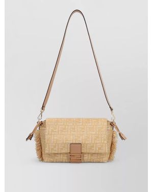 Fendi Mamma Medium Baguette Shoulder Bag - Natural