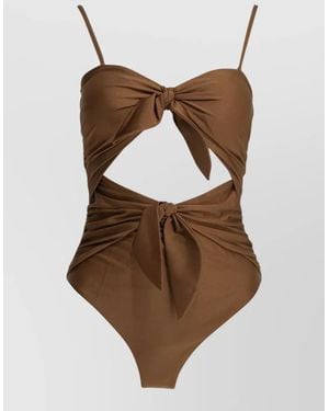 Zimmermann Aster Cutout One-Piece Swimsuit - Brown