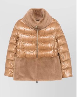 Herno Faux Fur Cape - Natural