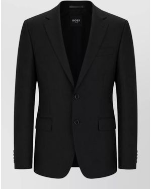BOSS Tailored Notch Lapel Single Breasted Suit - Black