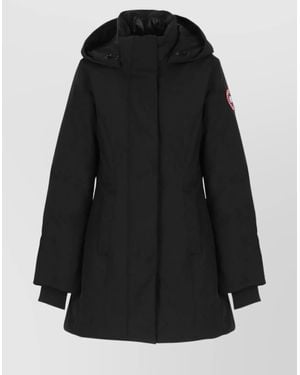 Canada Goose Long Parka With Hood And Pockets - Black