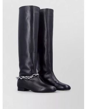BY FAR Leather Knee-High Boots - Blue