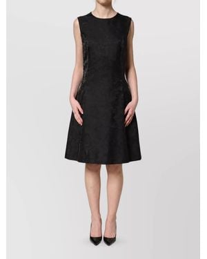 Dolce & Gabbana Floral Jacquard Sleeveless Knee-Length Dress - Black
