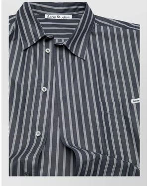 Acne Studios Striped Long Sleeve Top Relaxed Fit - Black
