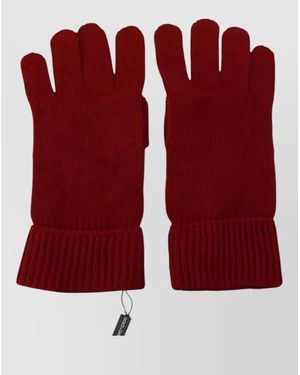 Dolce & Gabbana Cashmere Knit Mittens Gloves - Red