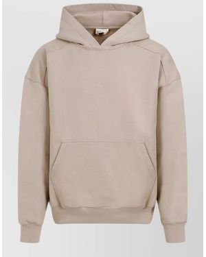 Mordecai Signature Hooded Cotton Sweatshirt Stripe Back - Natural