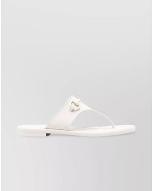Gucci Rubber Thong Sandals - White