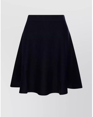 Max Mara Wool Knit A-Line Midi Skirt - Blue