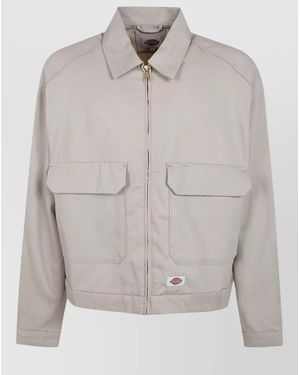 Dickies Hemp Twill Jacket Collared Neck Pockets - Gray