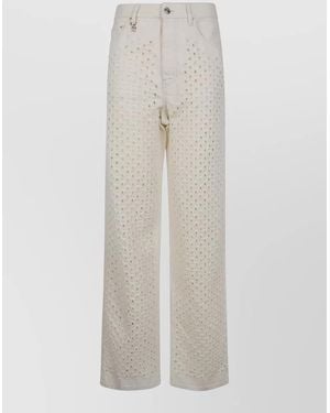 Amiri Boucle Denim Straight Jeans - White