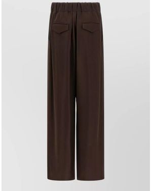 Jil Sander Satin Wide-Leg Trousers - Brown