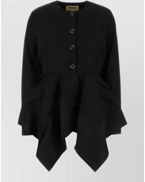 Uma Wang Viscose Blend Koney Jacket Buttoned Peplum - Black