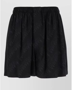 Balenciaga Viscose Bermuda Shorts Relaxed Silhouette - Black