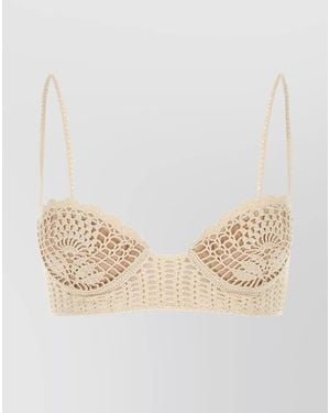 Magda Butrym Crochet Bikini Top - Natural