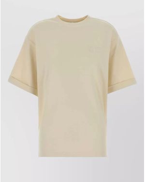 Woolrich Cotton Oversize T Shirt Short Sleeves - Natural