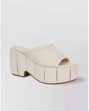THEMOIRÈ Faux Leather Padded Sandals - Natural