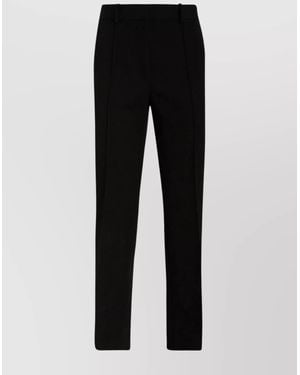 Lanvin Wool High-Rise Cropped Straight-Leg Tailored Trousers - Black