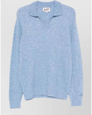 MC2 Saint Barth Alpaca Wool Polo Shirt - Blue