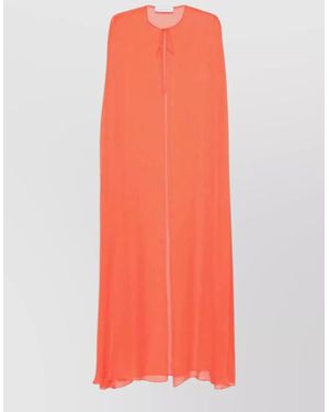Raquel Diniz Bianca Cape Dress Tie Detail Lavaliere - Orange