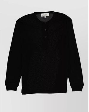Studio Nicholson Knitwear Top Long Sleeves Ribbed Cuffs - Black